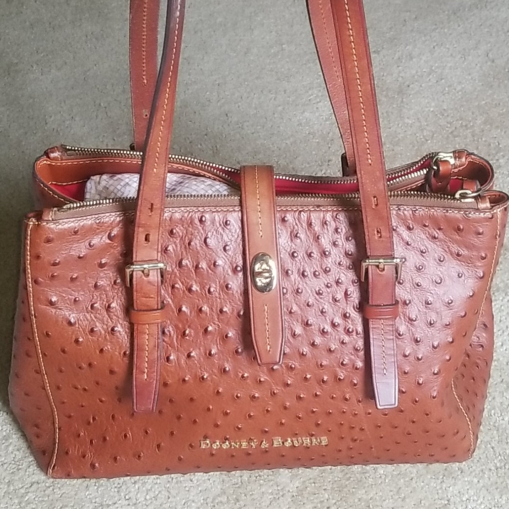 Dooney & Bourke Ostrich Caramel Tote Bag